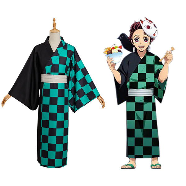 Demon Slayer Kamado Tanjirou Summer Kimono Outfits Halloween Carnival ...