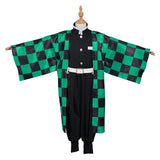 Kids Demon Slayer: Kimetsu no Yaiba Kamado Tanjirou Halloween Carnival Suit Cosplay Costume Kids Kimono Outfits