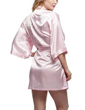 Maid of Honor Silk Pink Long Robe Bathrobe Costume