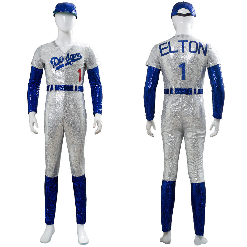 Rocketman Elton John Dodgers Baseball Uniform Cosplay Costume