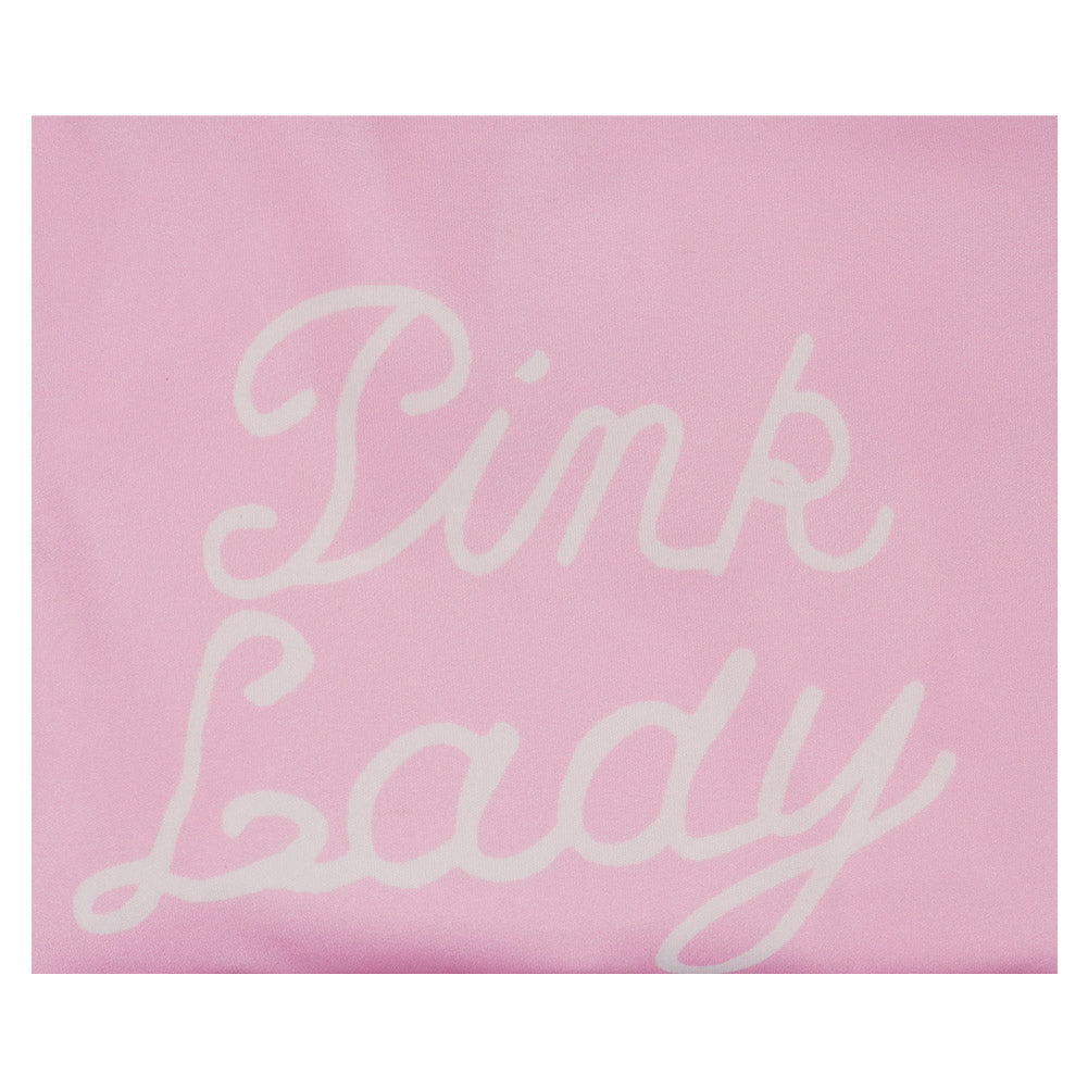 Pink Ladies Grease Cosplay Costume T-shirt Women Pink Off-shoulder Short Sleeve Shirt Top