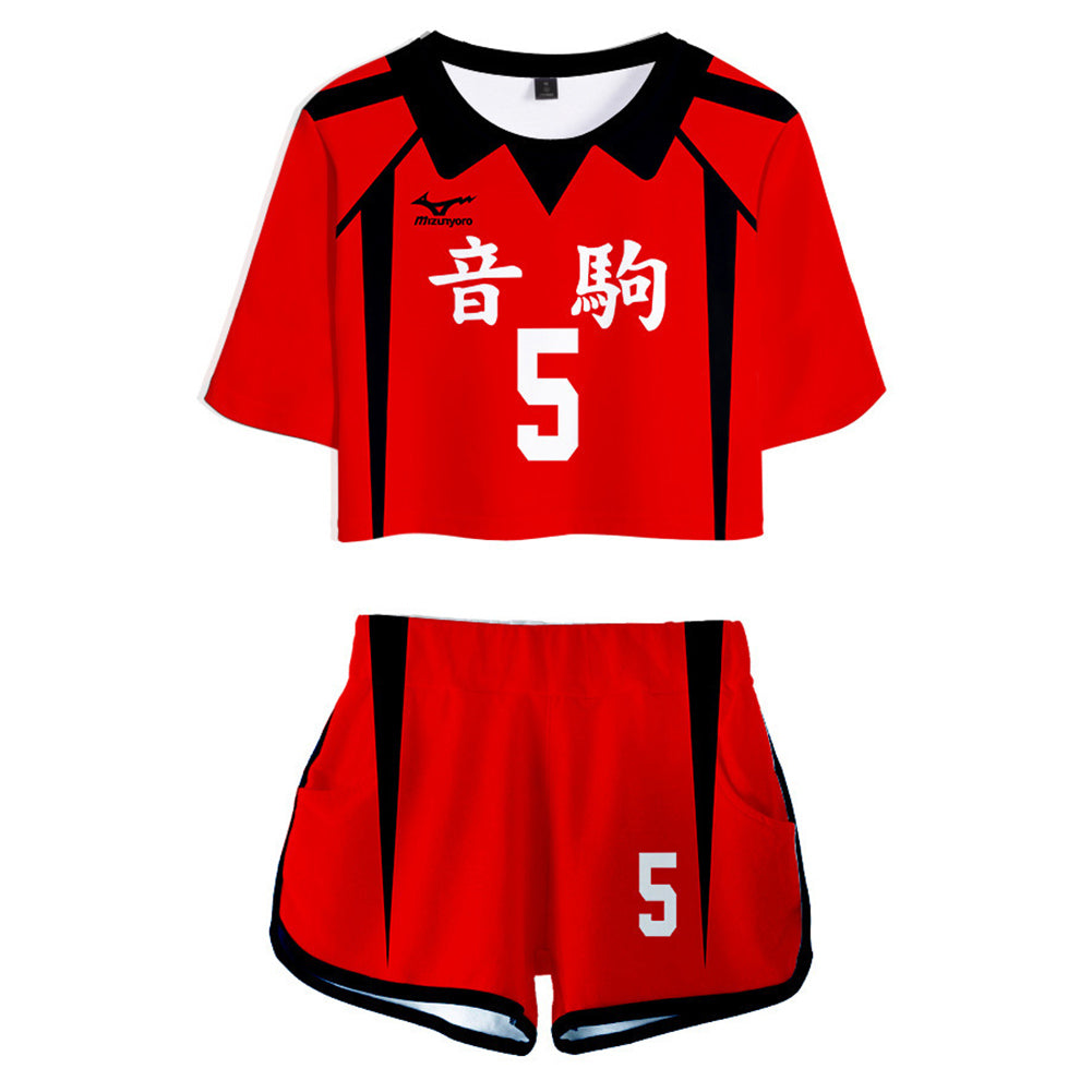 Haikyuu Nekoma High School NO 5 Kozume Kenma Cosplay Costume Women‘s Jersey Sports Wear Uniform Top Shorts