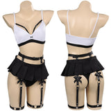 Final Fantasy Tifa Lockhart White Black Outfits Halloween Carnival Cosplay Costume