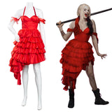 The Suicide Squad(2021) Harley Quinn Halloween Carnival Suit Cosplay Costume Red Dress Outfits