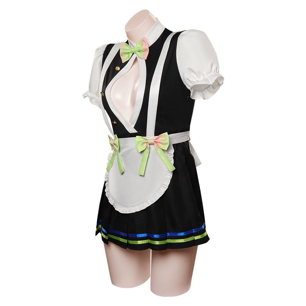 Demon Slayer Kanroji Mitsuri Cosplay Costume Maid Dress  Outfits Halloween Carnival Suit
