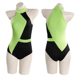 Kim Possible Shego Halloween Carnival Suit Cosplay Costume Adult Swimwear Outfits