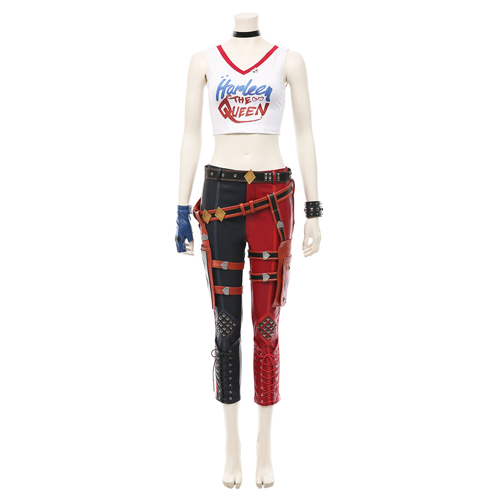 Suicide Squad: Kill the Justice League-Harleen Quinzel Halloween Carnival Suit Cosplay Costume T-shirt Pants Outfits
