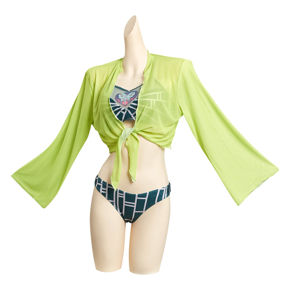 JoJo's Bizarre Adventure Jolyne Cujoh Cosplay Costume Swimsuit Hallowe –  TrendsinCosplay