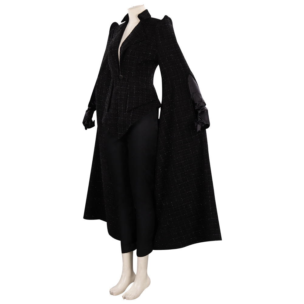 Cruella Cruella De Vil Halloween Carnival Suit Cosplay Costume Black Coat Outfits