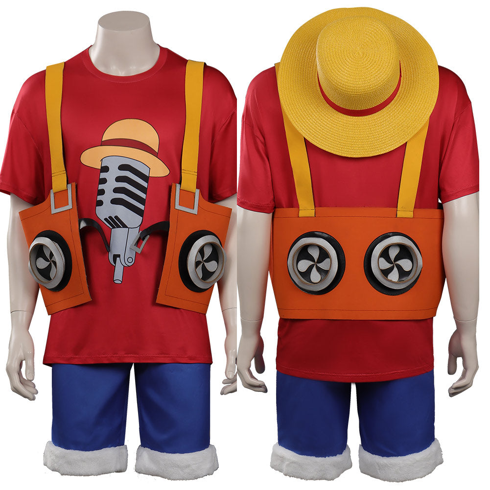 One Piece Film Red 2022 Monkey D. Luffy Cosplay Costume Hat Outfits Ha