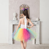 Kids Girls Rainbow Cosplay Costume Outfits Halloween Carnival Party Disguise Suit