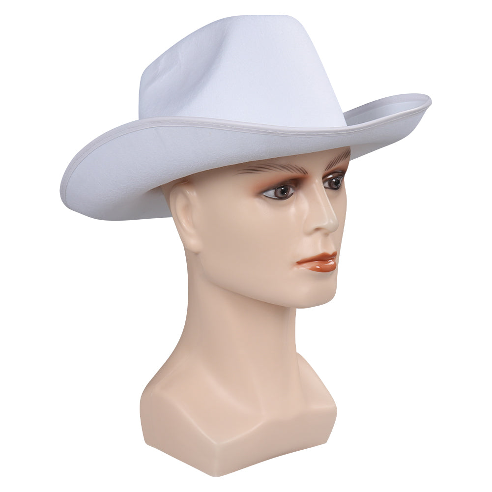 Barbie Movie Ken White Cowboy Hat Cap Halloween Cosplay Accessories