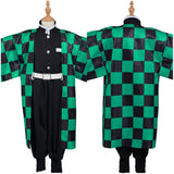 Kids Demon Slayer: Kimetsu no Yaiba Kamado Tanjirou Halloween Carnival Suit Cosplay Costume Kids Kimono Outfits