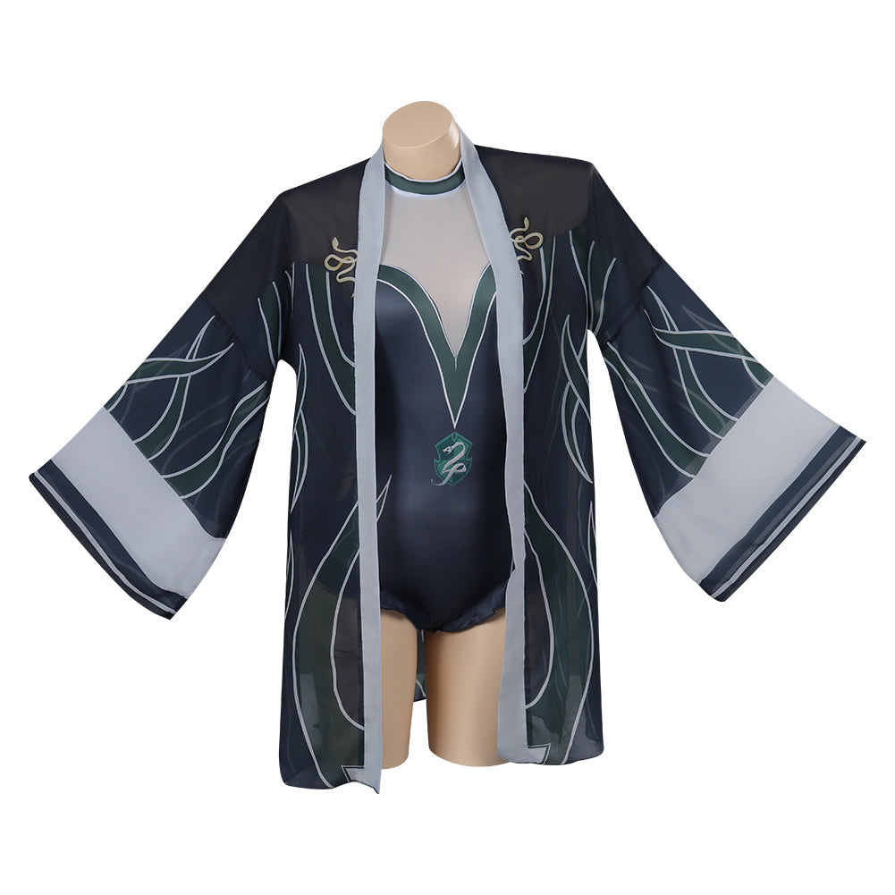 Hogwarts Legacy Slytherin Swimsuit Cloak Outfits Halloween