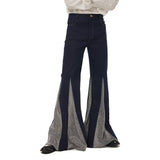 1970s Retro Vintage Disco Mid Waist Bell Bottom Super Flares Long Pants Trousers Jazz Dance Patchwork Trousers Halloween Carnival Suit