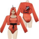 Chainsaw Man Pochita Swimsuit Cosplay Costume Halloween Carnival Party Disguise Suit