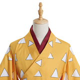 Demon Slayer Agatsuma Zenitsu Halloween Carnival Suit Cosplay Costume Kimono Dress Outfits