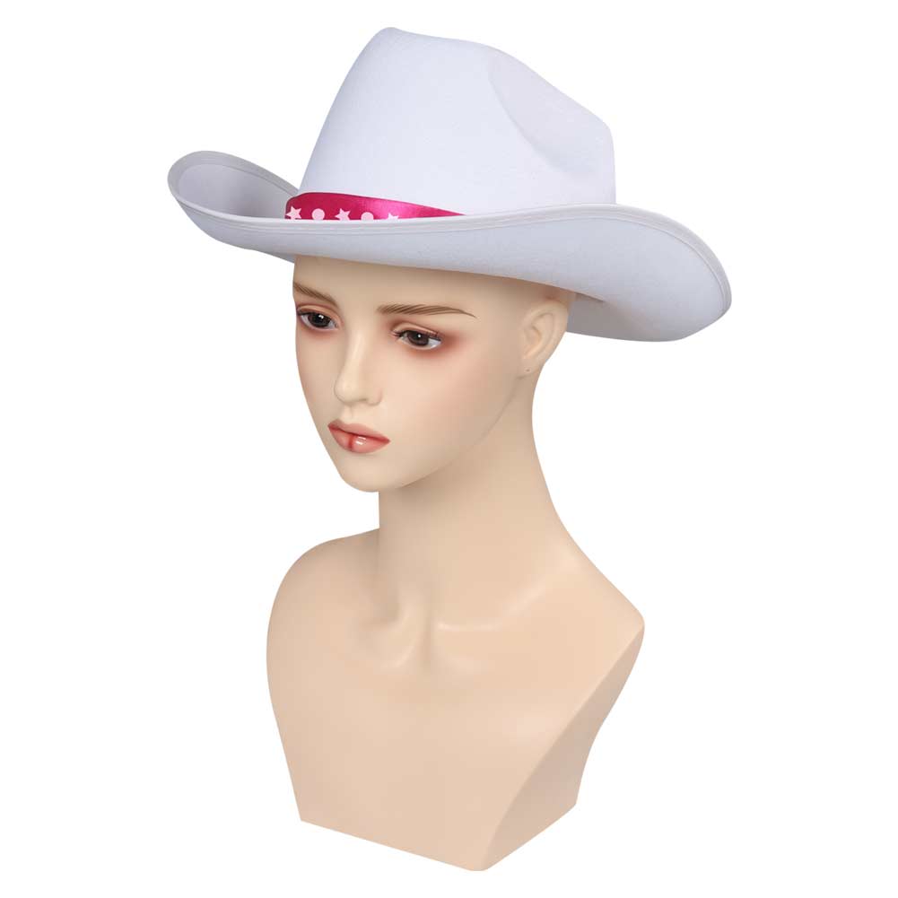Movie 2023 Barbie Margot Robbie Cowboy Cosplay Hat Cap Halloween Costume Accessories