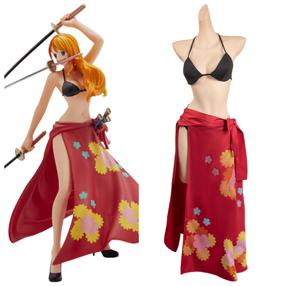 Anime One Piece Nami Cosplay Costume Womens Rompers Halloween
