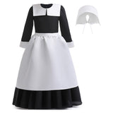 Kids Wednesday Addams Cosplay Costume Maid Dress Outfits Halloween Carnival Party Suit