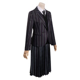 Kids Children Wednesday Addams Cosplay Costume Outfits Halloween Carnival Party Suit