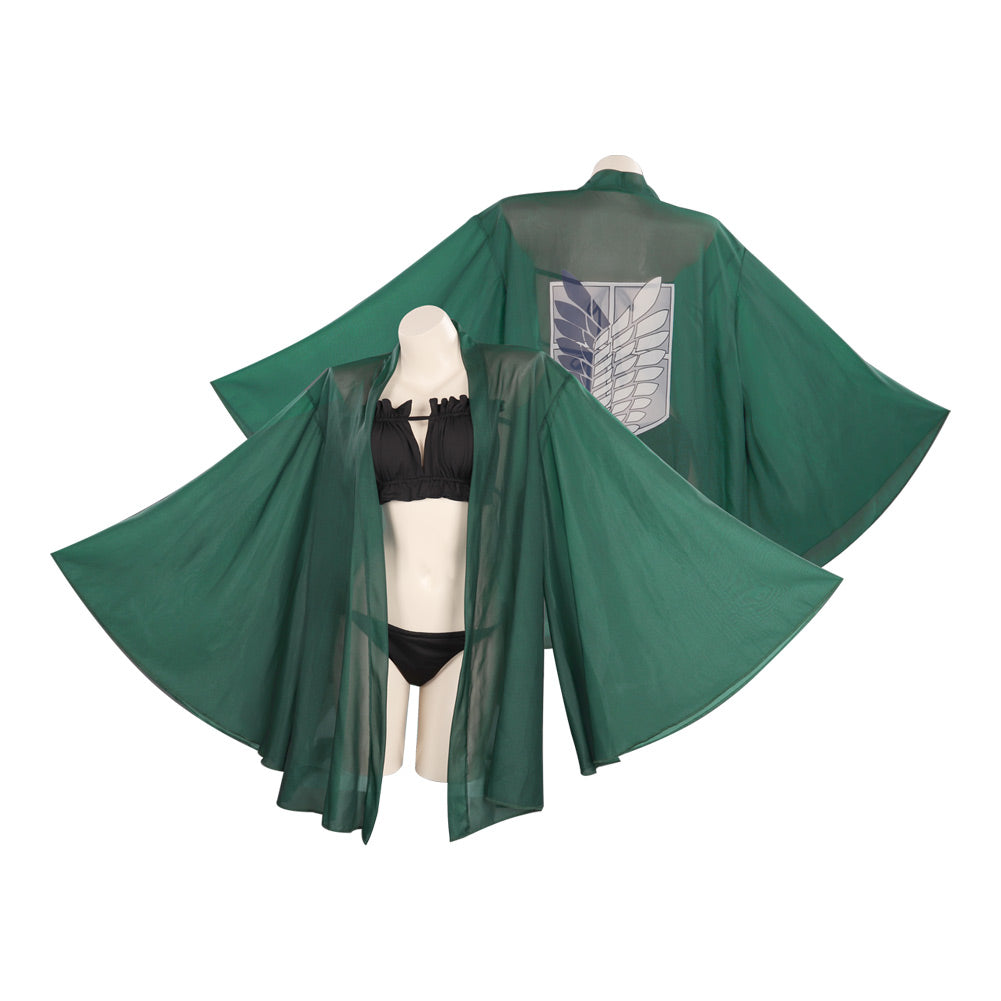 Attack on Titan Halloween Carnival Suit Cosplay Costume Swimwear Cloak Outfits