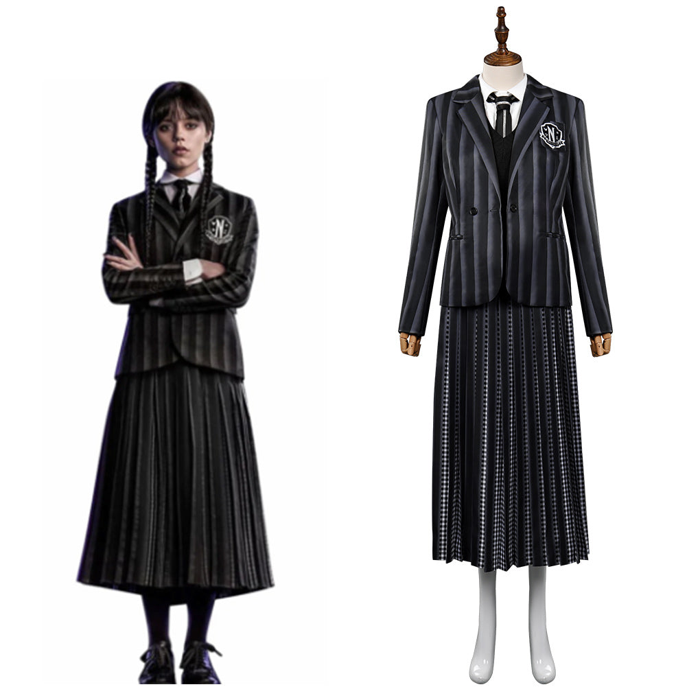 Adult Wednesday Addams Wednesday Cosplay Costume School Uniform Dress –  TrendsinCosplay