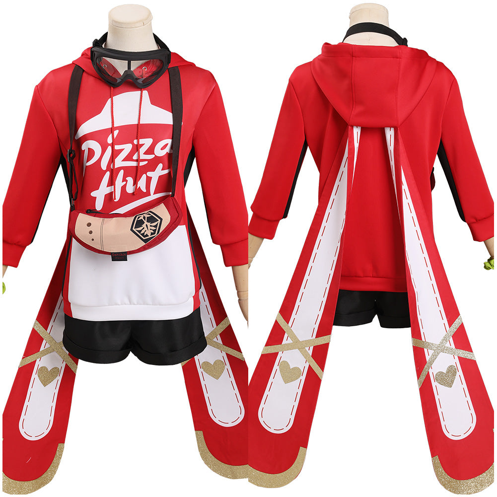 Genshin Impact X Pizzahut - Amber Cosplay Costume Outfits Halloween Carnival Suit