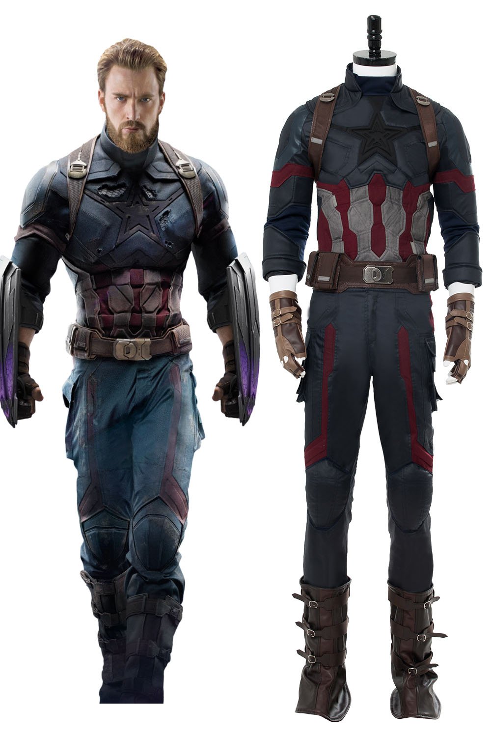 Captain cos America Steve Rogers Cosplay Helmet Costume Adult Men Uniform Outfit  Suit Halloween Carnival Costume Men