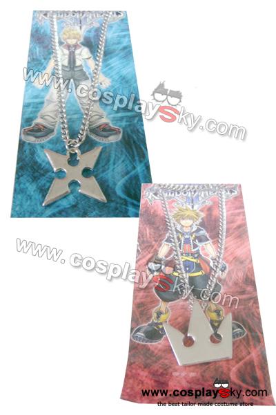 SG New Game Kingdom Hearts Necklaces Pendant Sora Key Keyblade Paopu Fruit  Crown Logo Keyring Men Cosplay Jewelry Gift