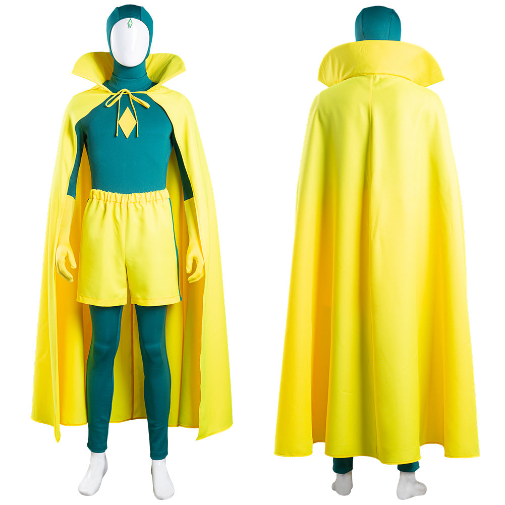 Wanda Vision Vision Halloween Carnival Suit Cosplay Costume Jumpsuit Cloak Outfits