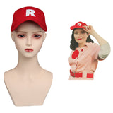 A League of Their Own Rockford Peaches Cosplay Baseball Hat Cap Red Color Womens Costume Props