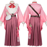 Anime Kamado Nezuko Women Kimono Cosplay Costume Halloween Party Carnival Suit