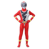Anime Mighty Morphin Power Rangers Master Red Kids Children Red Jumpsuit Cosplay Costume Outfits Halloween Carnival Suit