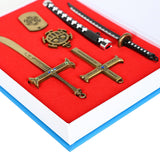 Anime One Piece Dracule Mihawk Cosplay Weapon Keychain Halloween Carnival Costume Accessories