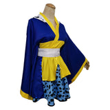 Anime One Piece Egghead Arc Trafalgar D. Water Law Women Blue Dress Cosplay Costume Outfits Halloween Carnival Suit
