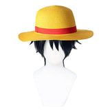 Anime One Piece Monkey D. Luffy Wig Hat Set Cosplay Accessories Carnival Halloween Party Props