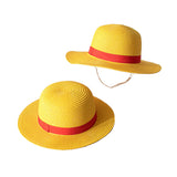 Anime One Piece Monkey D. Luffy Wig Hat Set Cosplay Accessories Carnival Halloween Party Props