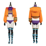 Anime One Piece York Women Orange Suit Cosplay Costume Outfits Halloween Carnival Suit