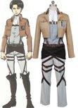 Attack on Titan Scouting Legion Rivaille Cosplay Costume+Wig+Shoes