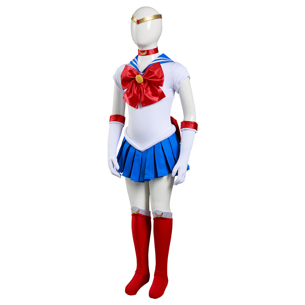 Anime Sailor Moon-Sailor Moon/Tsukino Usagi Halloween Carnival Suit Cosplay Costume Kids Grils Dress Outfits