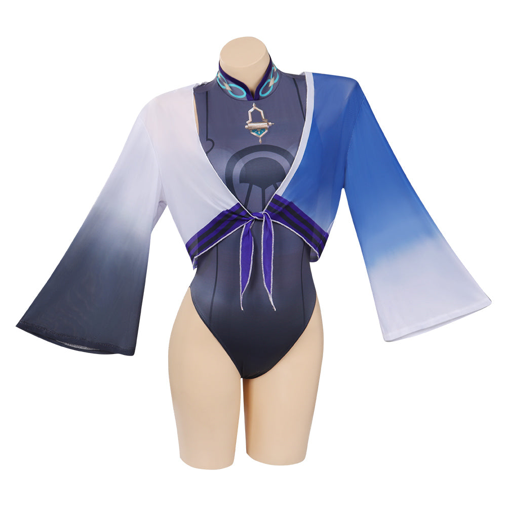 Genshin Impact Scaramouche Cosplay Coatume Jumpsuit Cloak Swimwears Halloween Carnival Suit