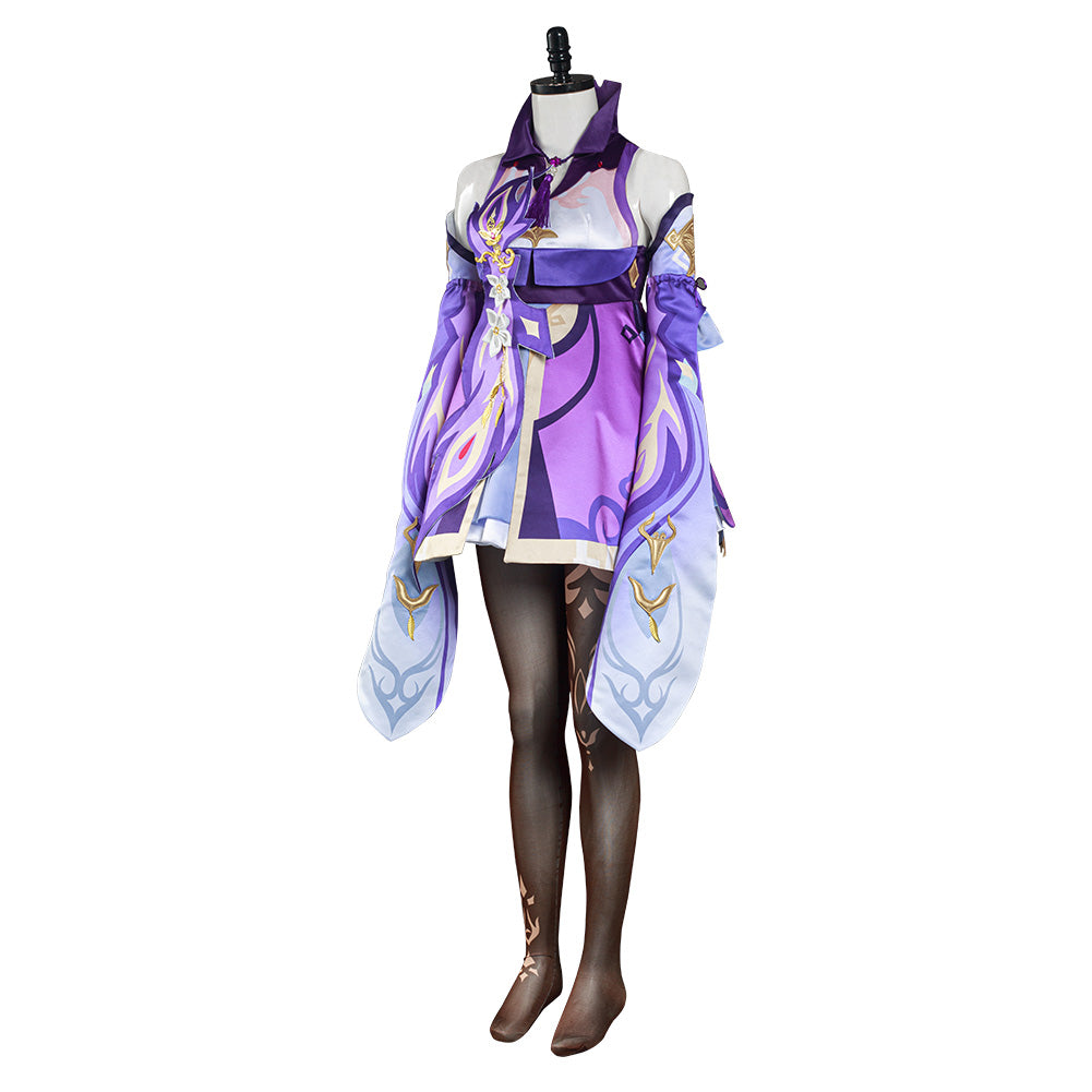 Game Genshin Impact Keqing Halloween Carnival Suit Cosplay Costume Dress Outfits