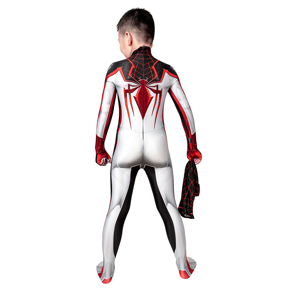 Kids Children Miles Morales Halloween Carnival Suit Cosplay Costume Jumpsuit Outfits