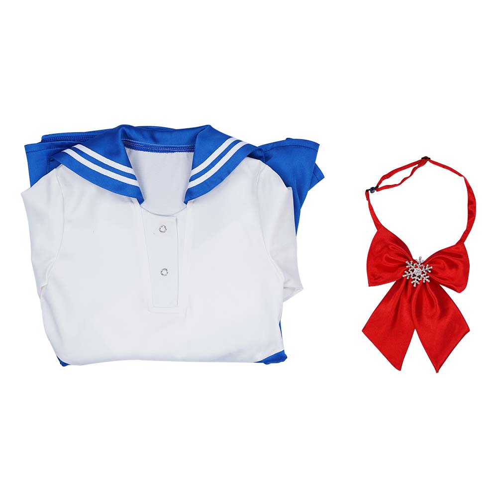 Sailor Moon Halloween Carnival Suit Cosplay Costume Kids Girls Blue Dress Outfits