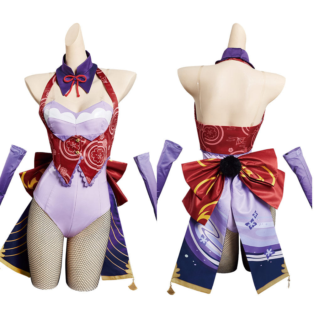 Genshin Impact Beelzebul Raiden Shogun Halloween Carnival Suit Cosplay Costume Bunny Girl Jumpsuit Outfits