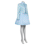 Movie 2023 Barbie Margot Robbie Blue Coat Dress Outfits Halloween Carnival Suit Cosplay Costume