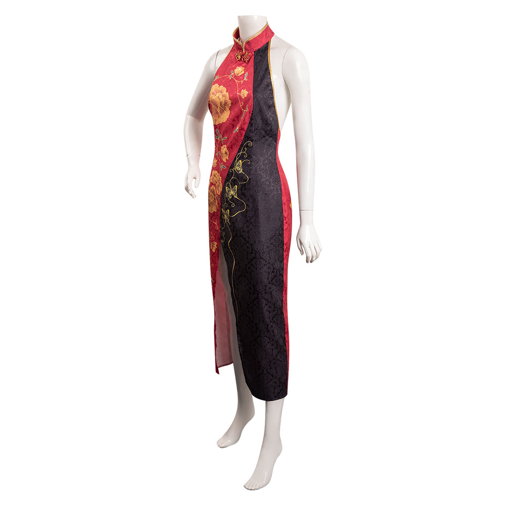 Resident Evil 5 Ada Wong Cosplay Costume Red Dress Full Set Halloween Party