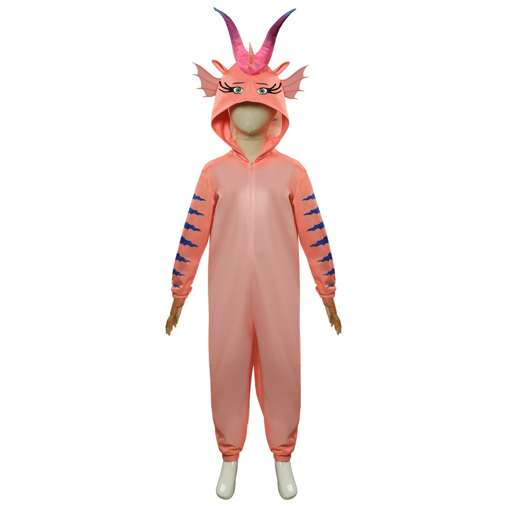 Kids Children Luck The Dragon Cosplay Costume Jumpsuit Pajamas Sleepwear Outfits Halloween Carnival Suit