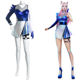 League of Legends LOL KDA Ahri The Nine-Tailed Fox Halloween Carnival Suit Cosplay Costume Women Dress Outfits